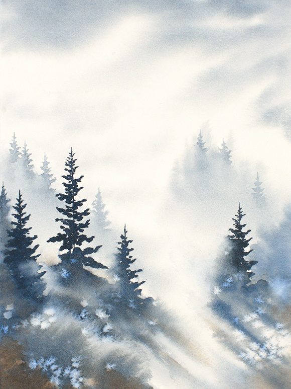 "Rays" Watercolor Black Forest by Sonja H. Bächle
